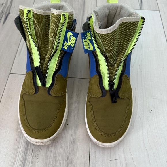 Nike Air Jordan 1 Retro High Zip Olive / Volt / Blue – Women’s US 7.5 - Picture 7 of 8